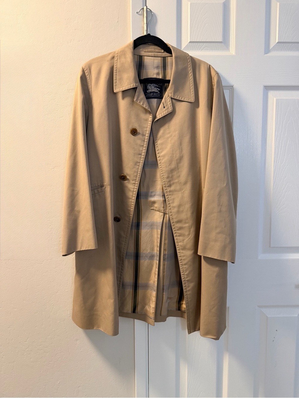 Vintage Burberrys' Trench Coat Tan Check Lining London England Pre-1999